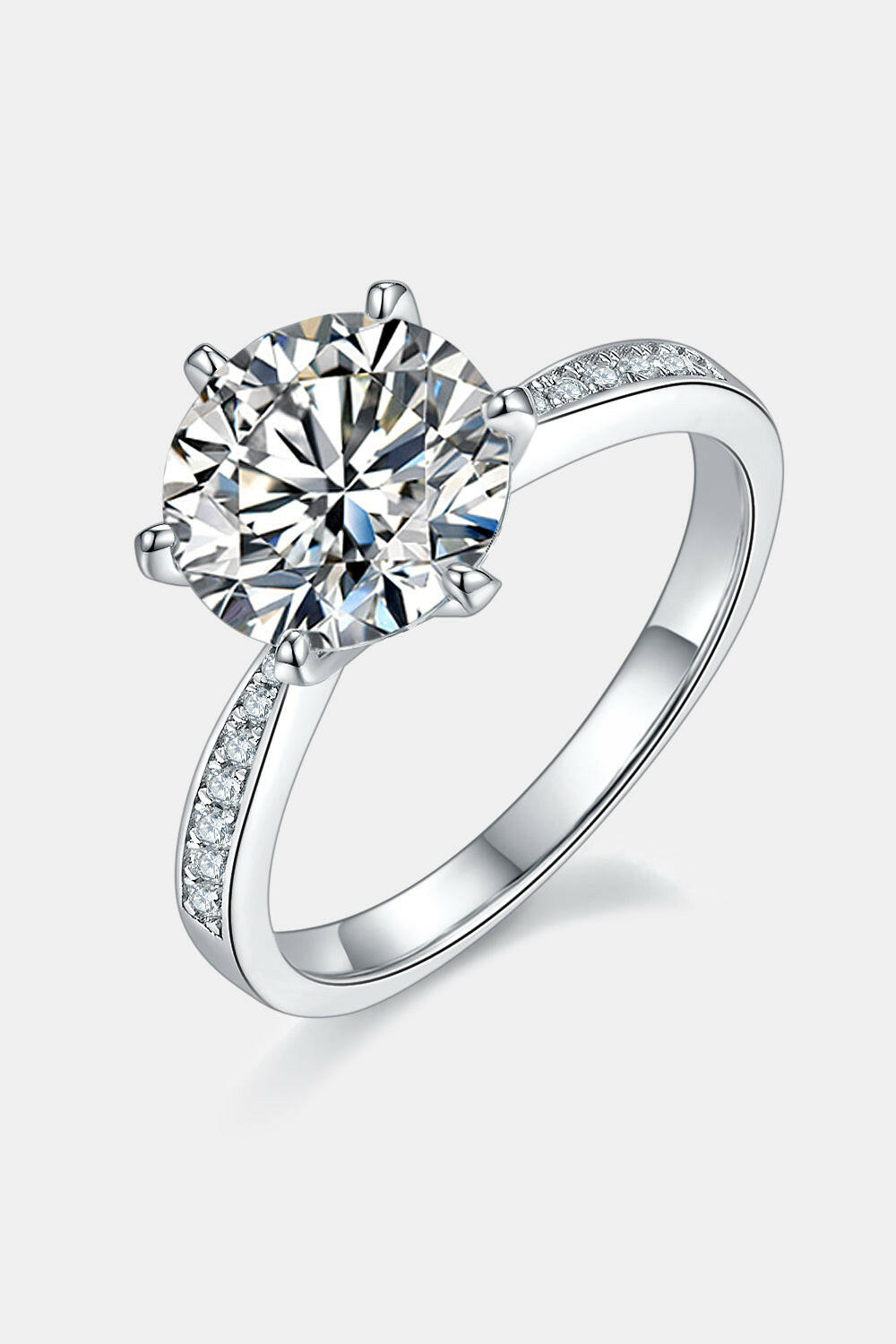 3 Carat Moissanite Side Stone Ring.