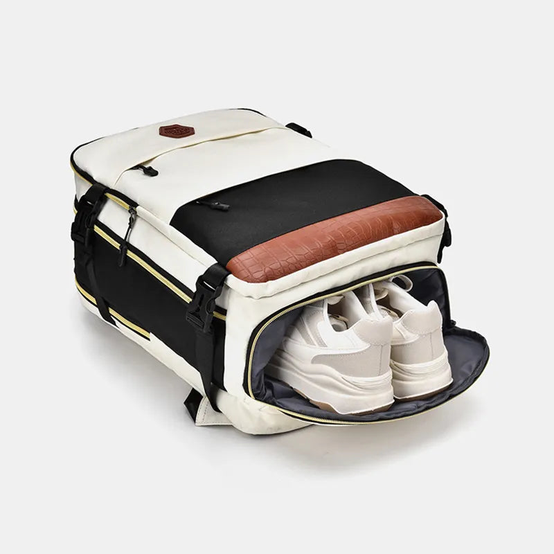 Color Block Multi-Pockets Backpack Bag.