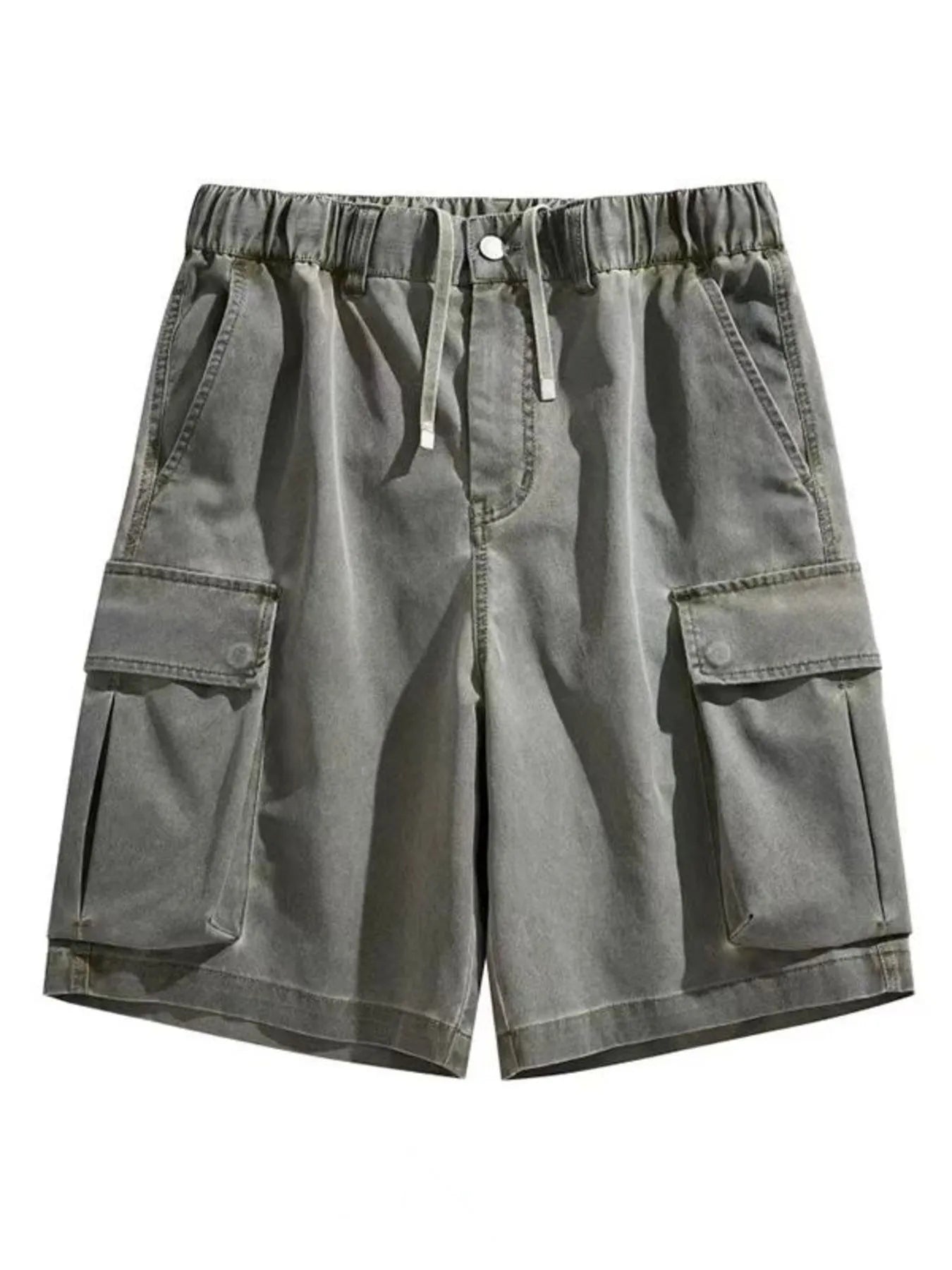 Men's Elastic Waistband Cargo Shorts.