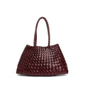 Trendy Retro Large Capacity Handbag Pure Handmade Woven Maternity Bag Commuter Shoulder Tote Bag