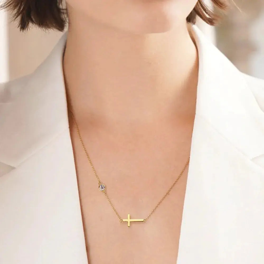 Cross 925 Sterling Silver Moissanite Necklace.