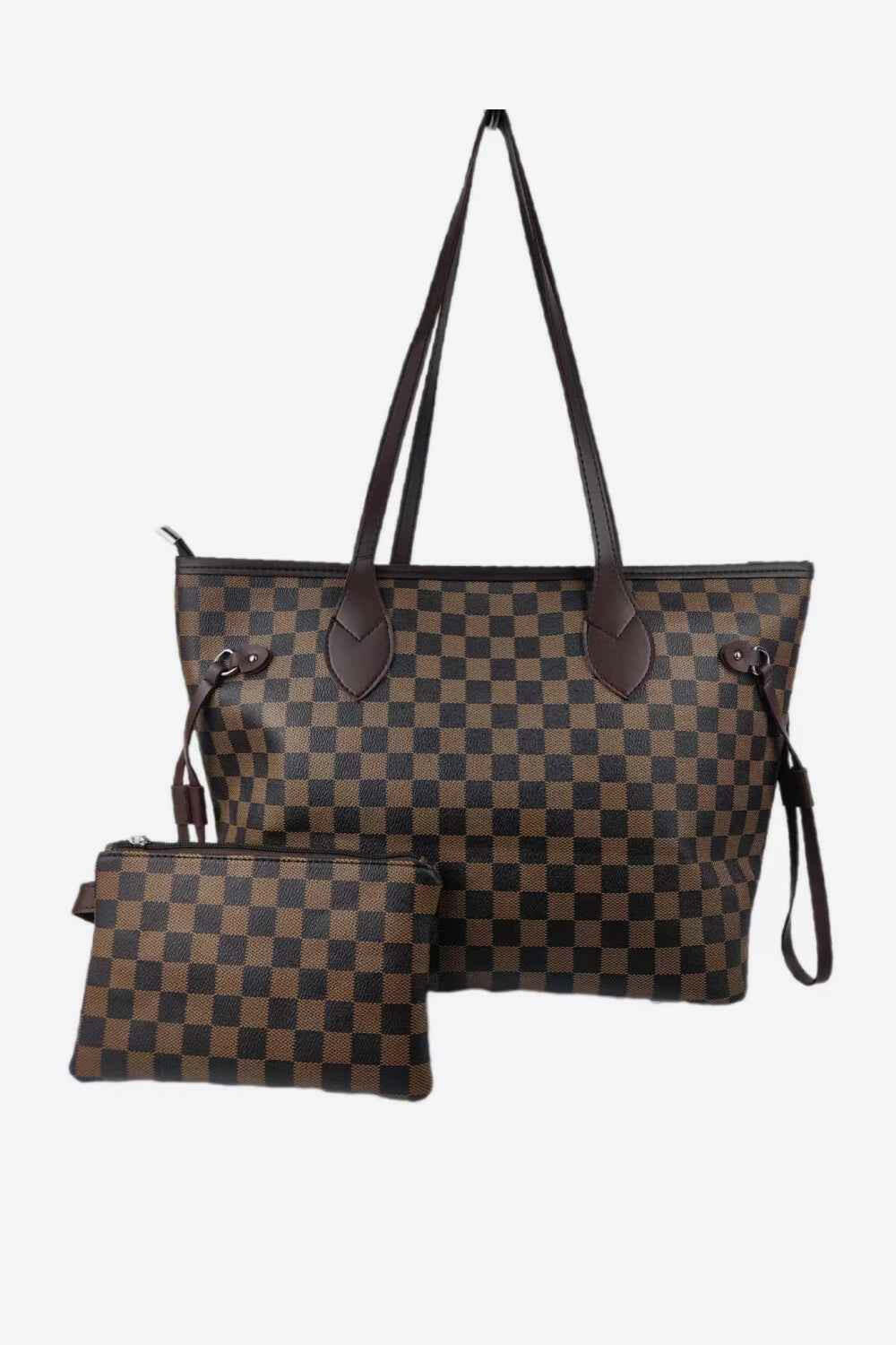 Checkered PVC Two-Piece Bag Set.