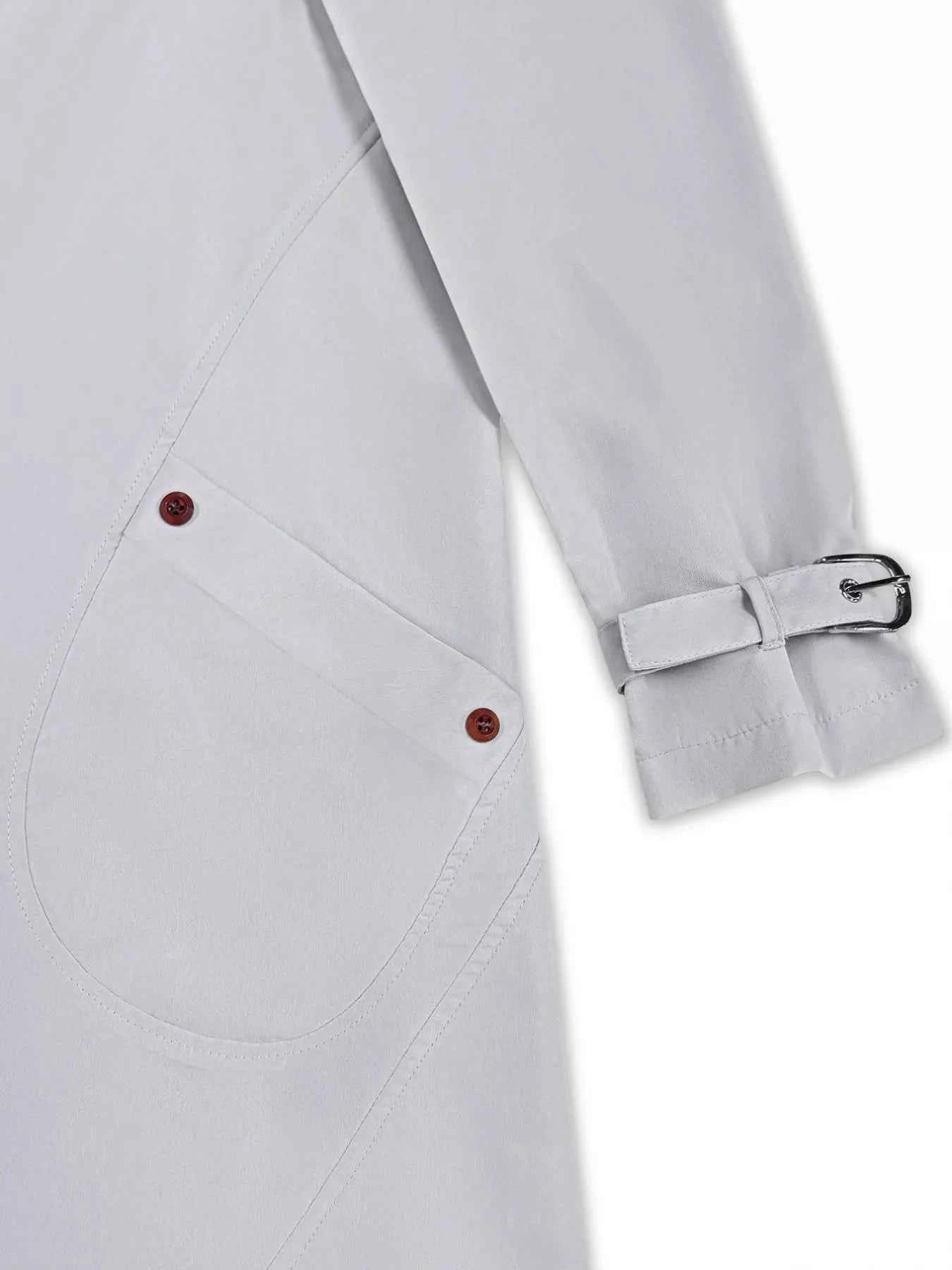 Button Up Hooded Longline Trench Coat