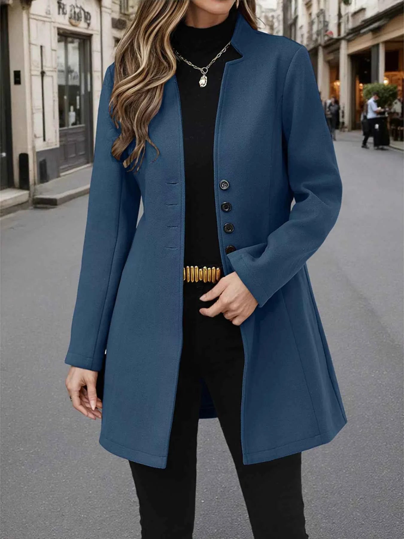 Button Up Long Sleeve Coat.