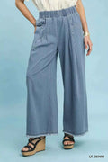 Umgee Stone Washed Wide Leg Pants