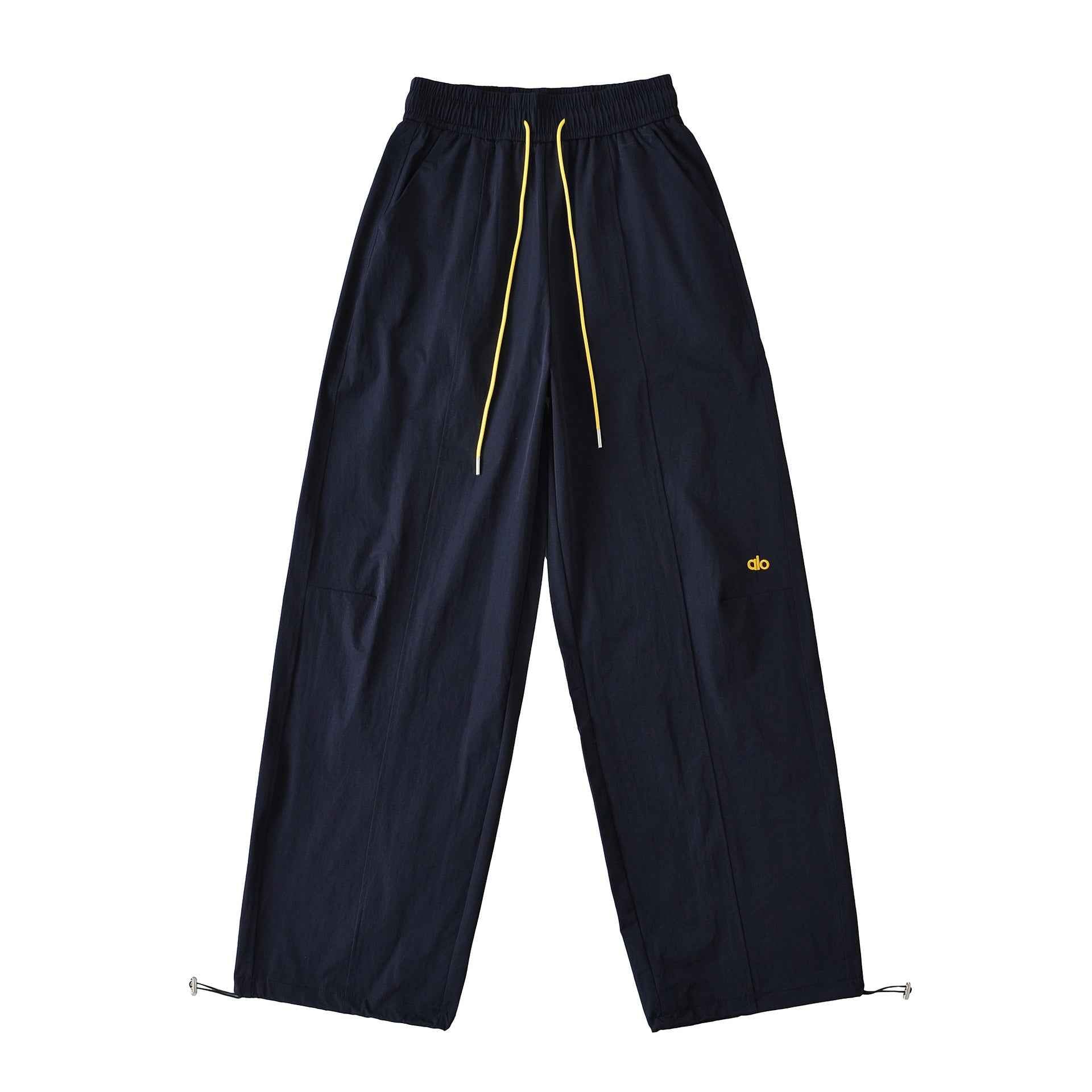 Elastic high waisted loose slimming drawstring ankle tied casual pants