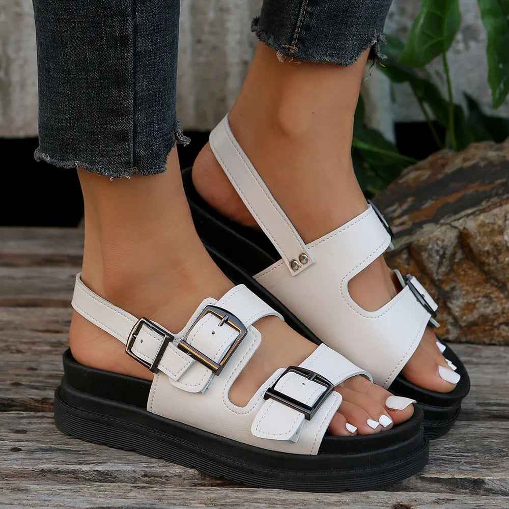 Buckle Open Toe Platform Sandals