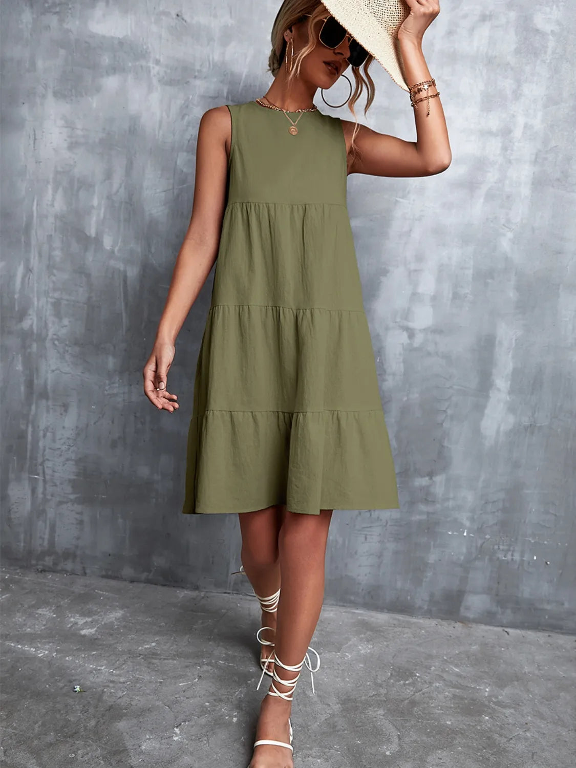 Sleeveless Mini Tank women Dress.