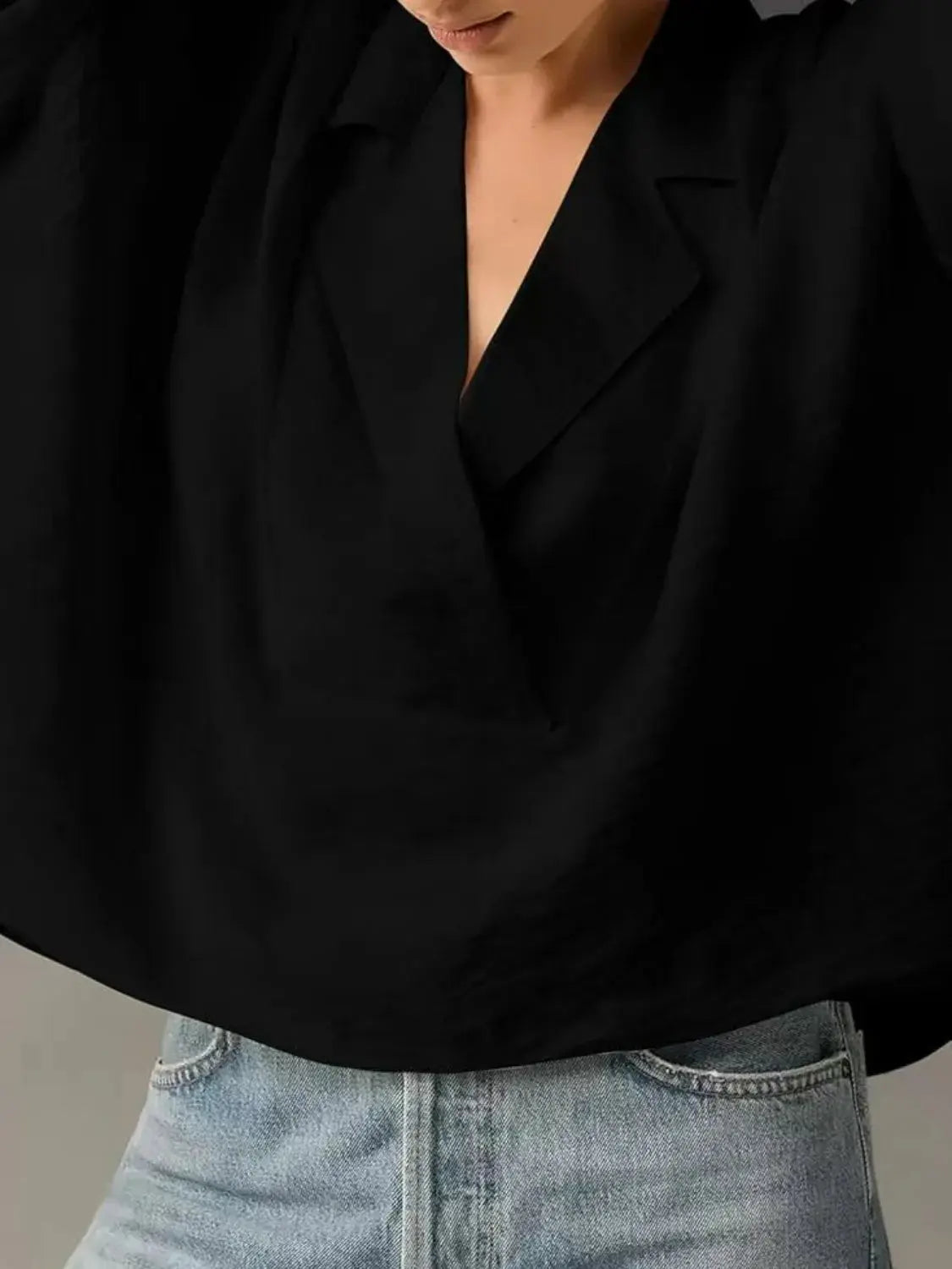 Collared Neck Half Sleeve Blouse.
