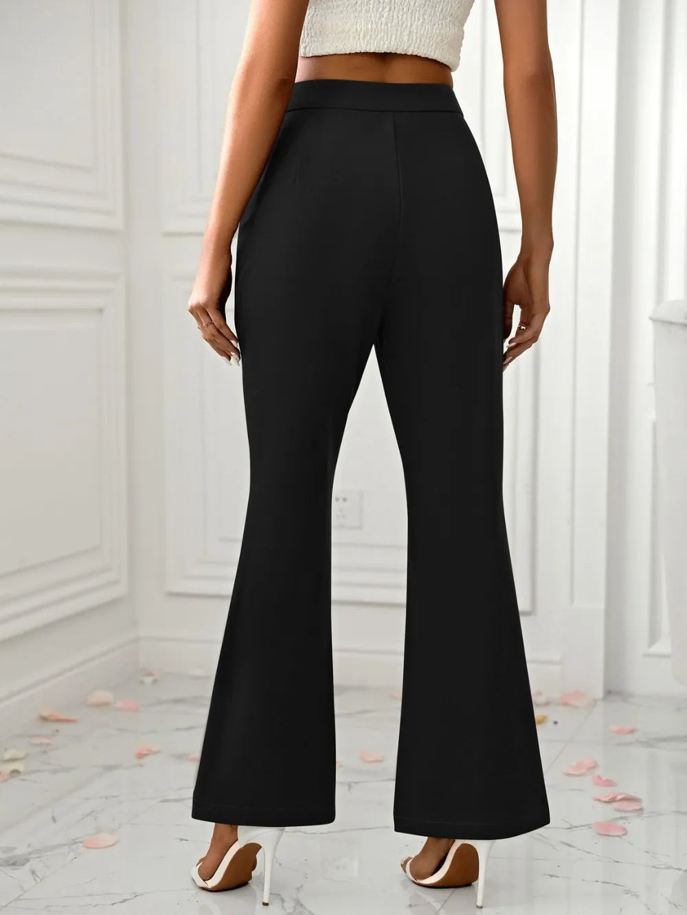 Slit Flare Pants with Pockets.