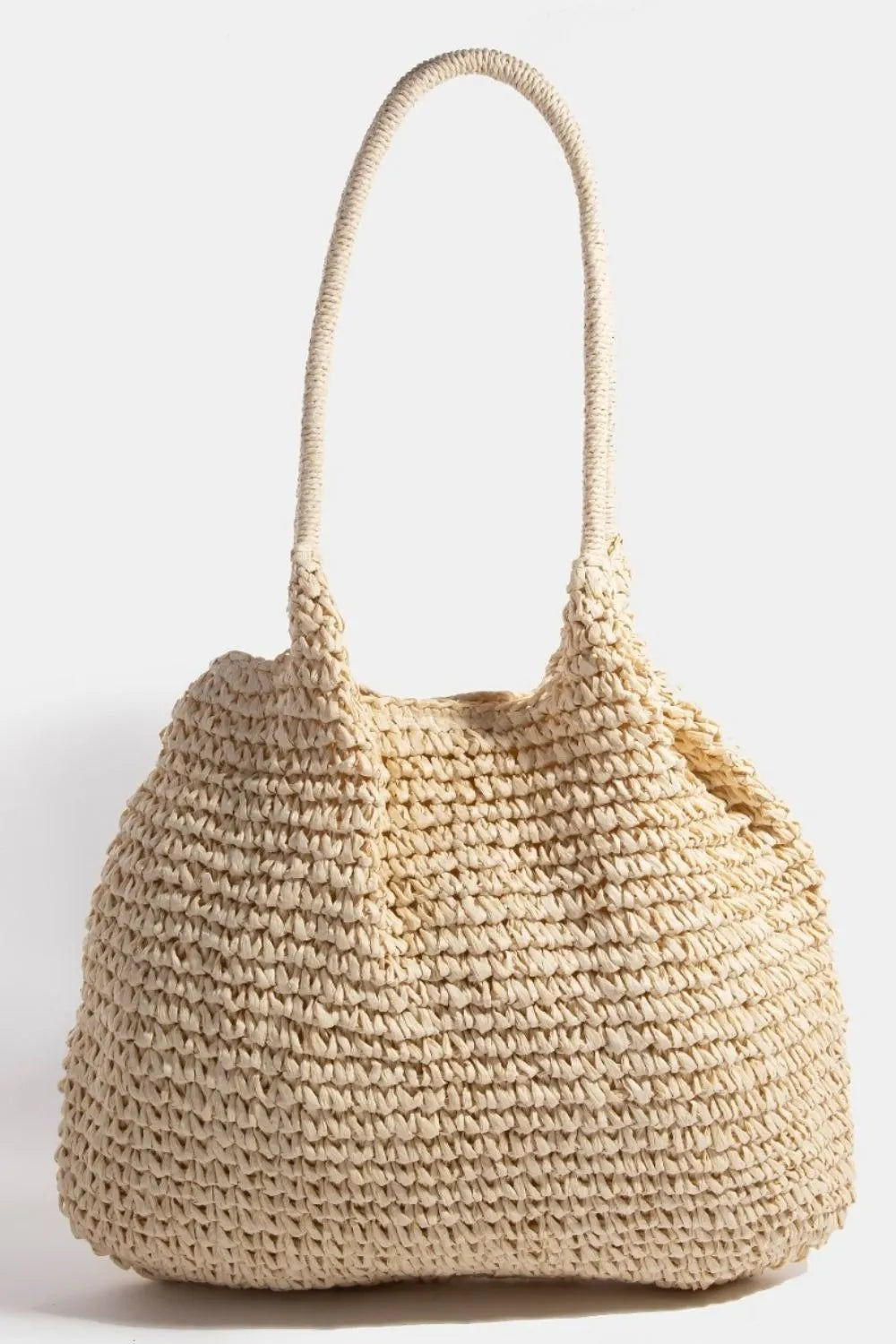 BEACH STRAW Braided Long Handle Tote Bag.