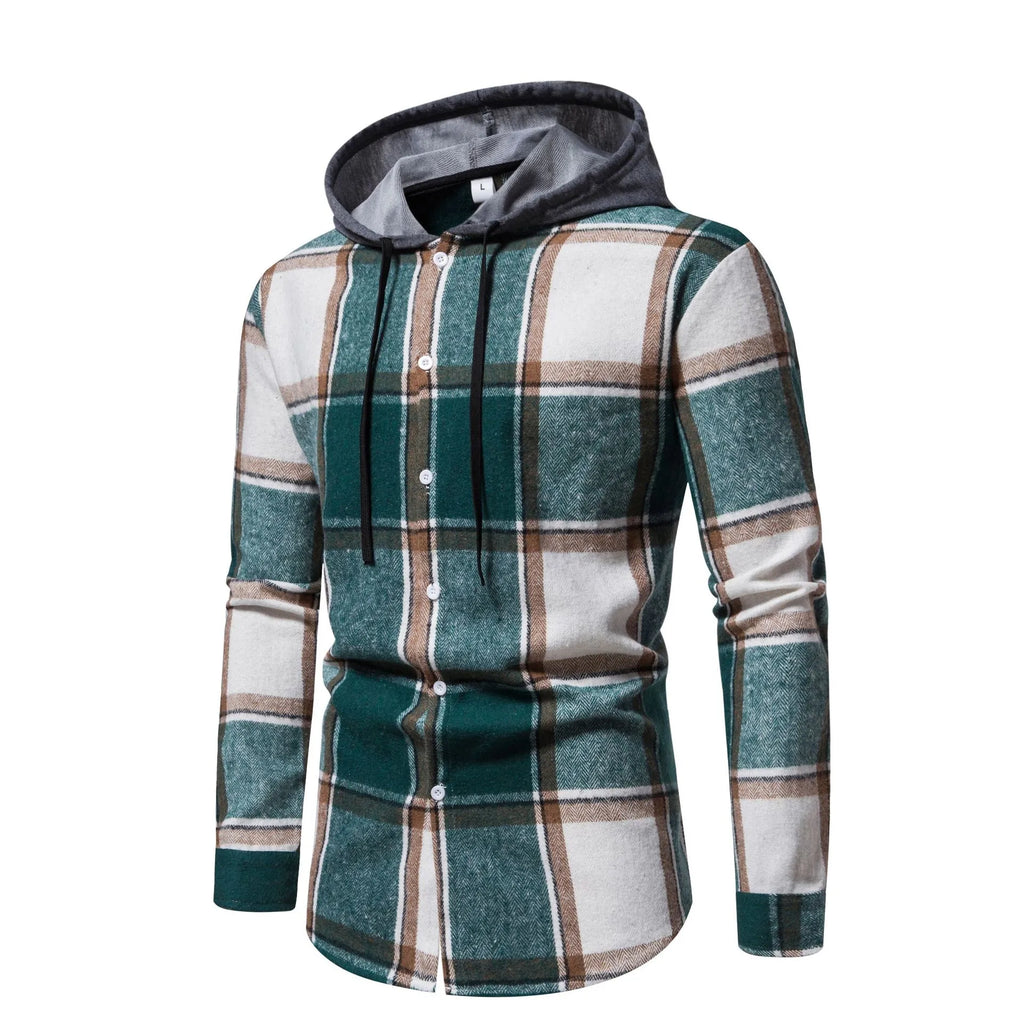 Men's Plaid Button Up Shirt.