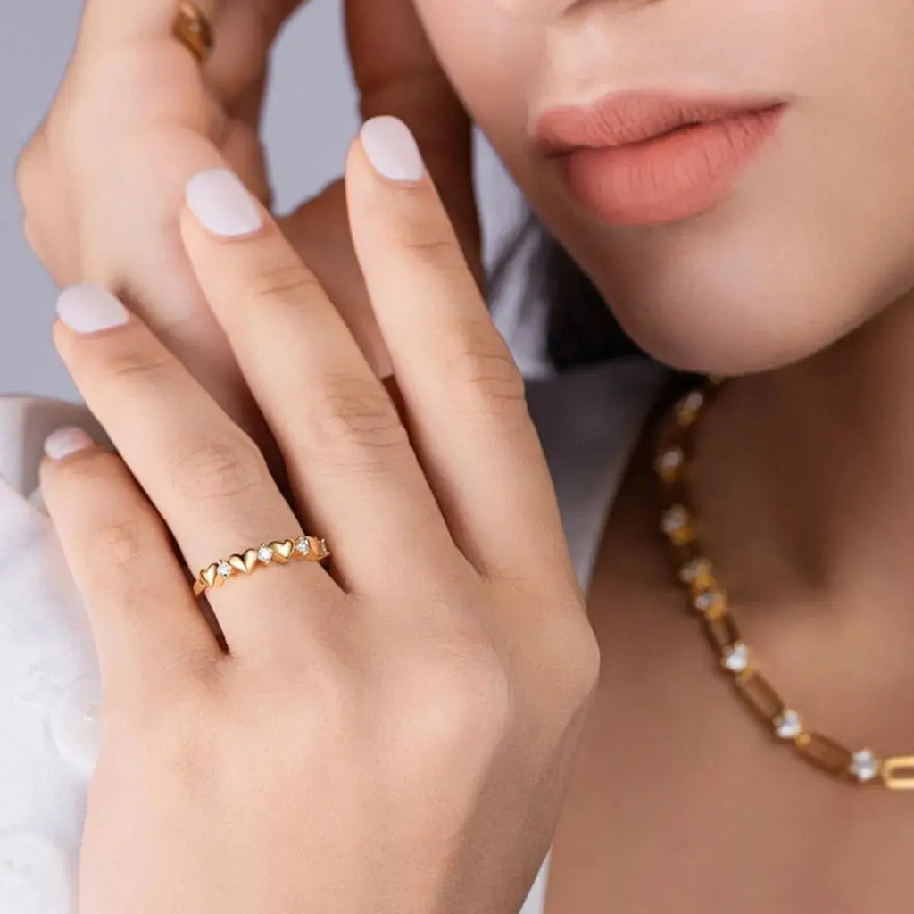 925 Sterling Silver Moissanite Heart Ring.