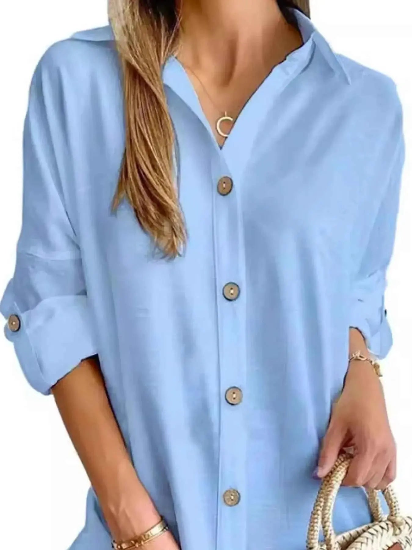 Button Down Long Sleeve Shirt Dress.