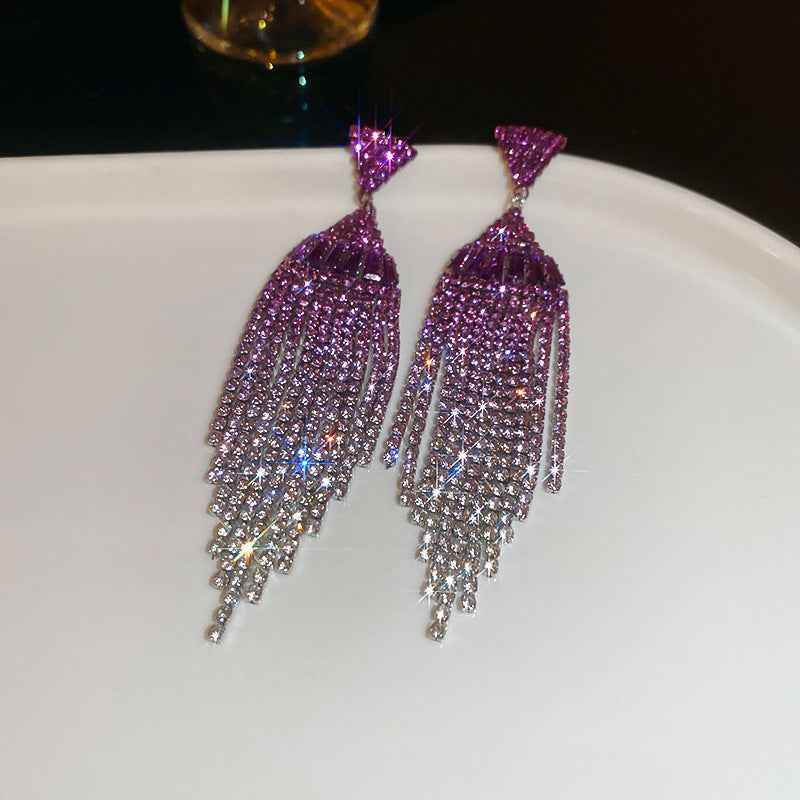 Vintage  Pendant Earrings For Women Geometric Stud Earrings Retro Rhinestone Light Luxury Jewelry