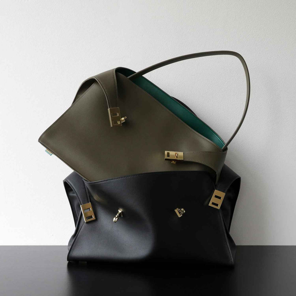 Luxury Genuine Leather Tote Bag for Women, Large Capacity, Top-Grain Cowhide, Handheld Shoulder Bag, HUG Style