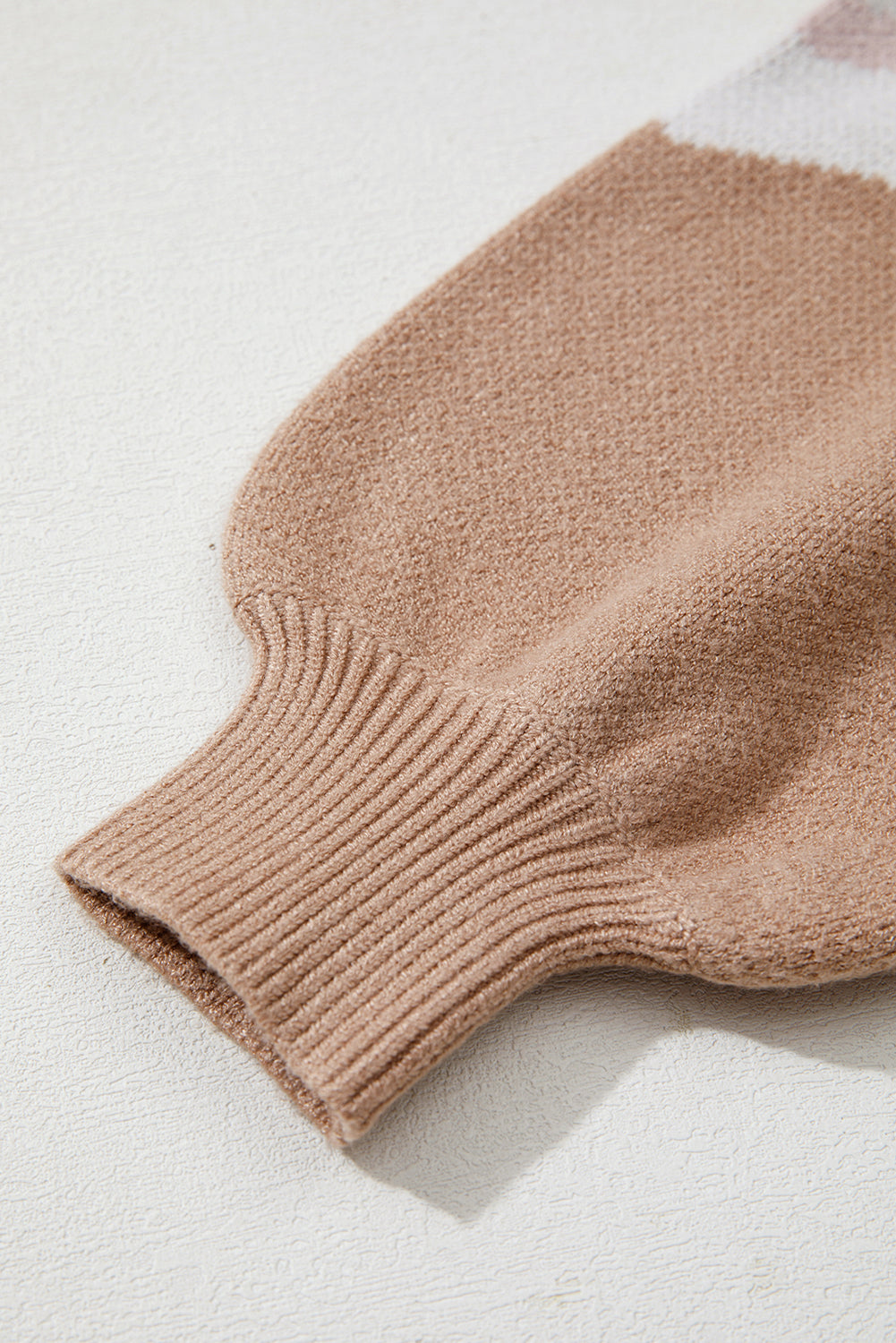 Straw Yellow Leopard Color Block Knit Round Neck Baggy Sweater Dear-Lover Dropshipping