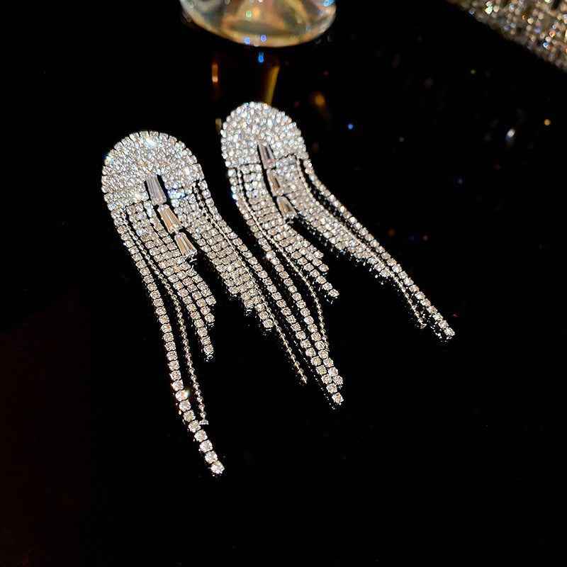 Vintage  Pendant Earrings For Women Geometric Stud Earrings Retro Rhinestone Light Luxury Jewelry