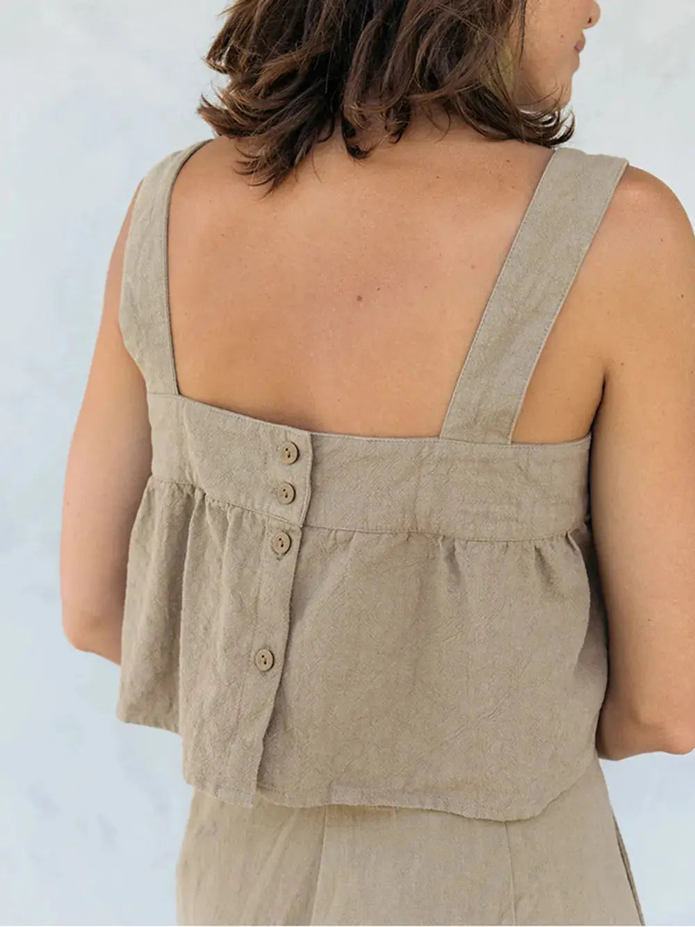 Square Neck Wide Strap Top and Pants Set.