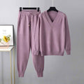 Autumn and winter sweater harem pants suit AliExpress Russian casual sweater pullover two-piece set