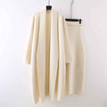 Autumn and winter lazy style mid length knitted jacket strapless dress two-piece set