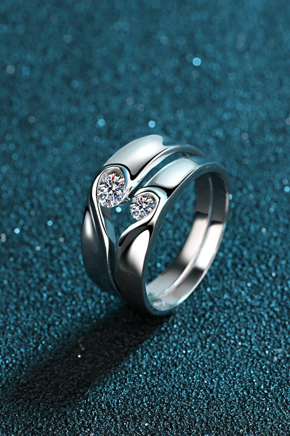 Moissanite Rhodium-Plated Ring.