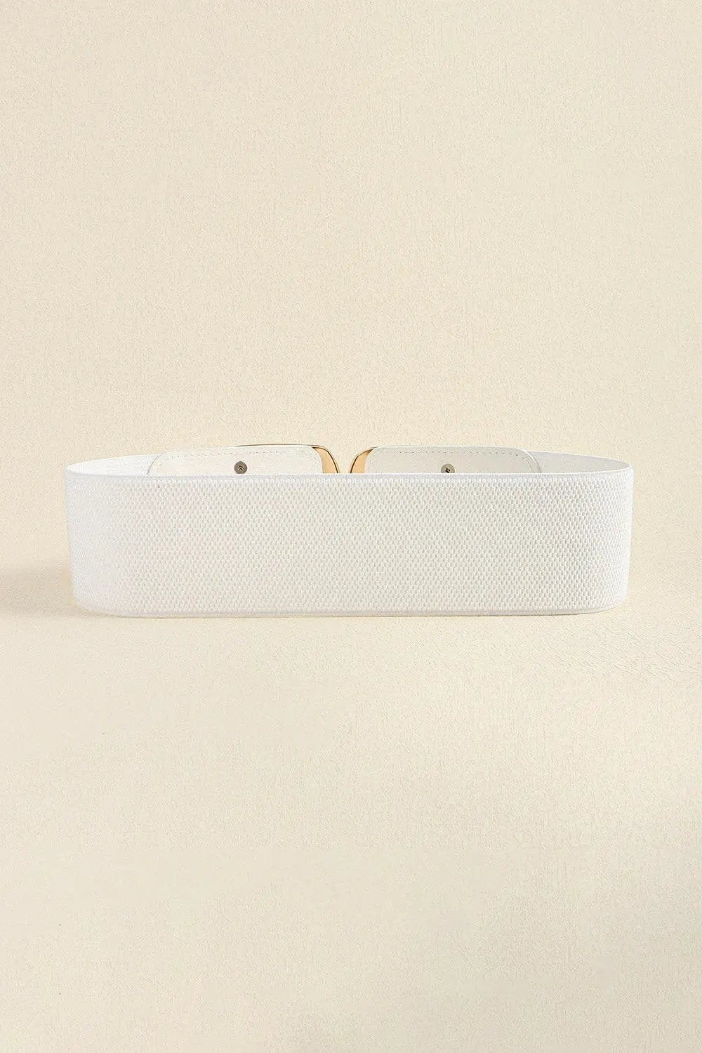 Zinc Alloy Buckle Elastic Wide Belt.