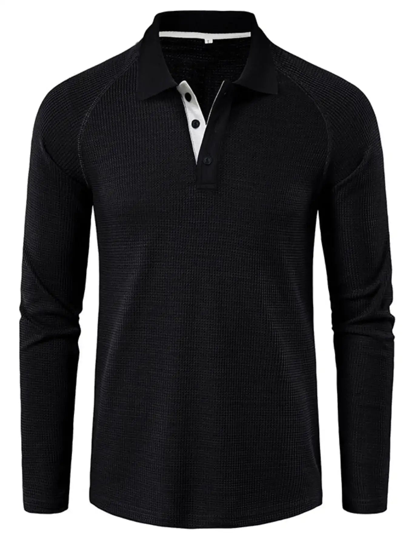 Men's Long Sleeve Textured Polo.