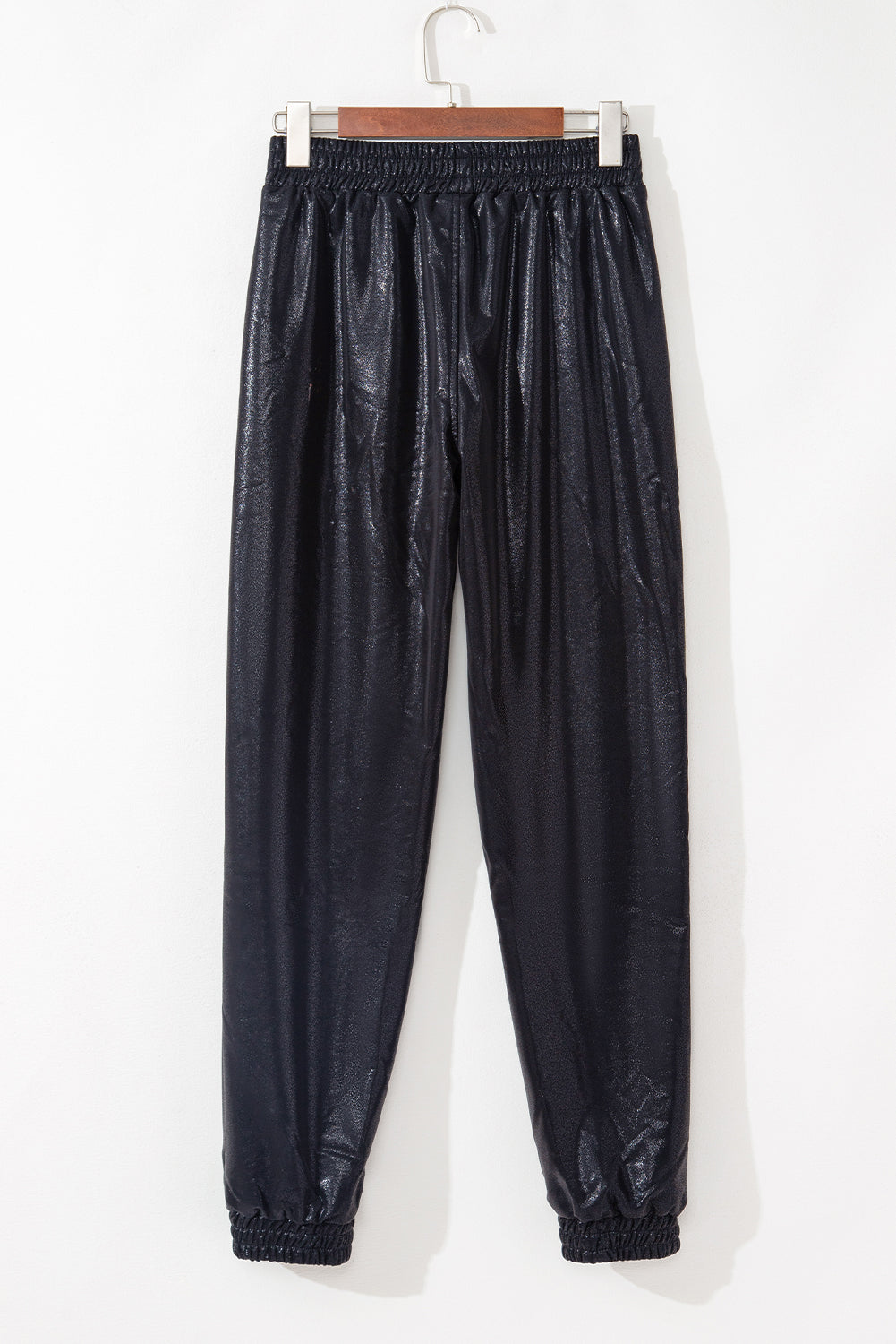 Black Elastic Waist Pocketed Pebble Joggers Dear-Lover Dropshipping