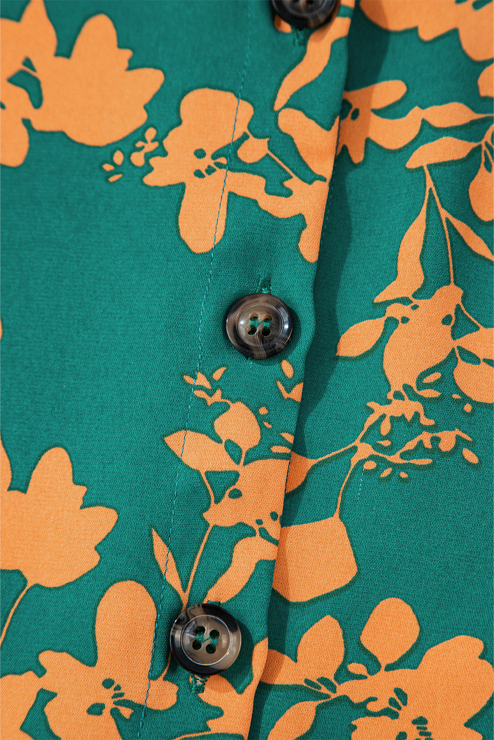 Green Floral Print Drawstring Tunic Flowy Short Dress Dear-Lover Dropshipping