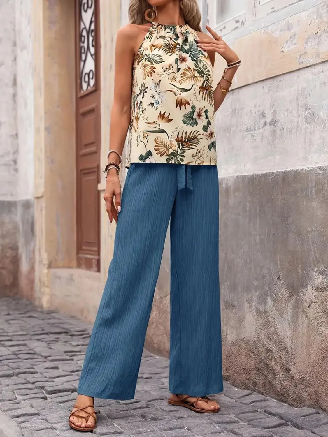 Tank Top and Wide Leg Pants Set - CHIC TB