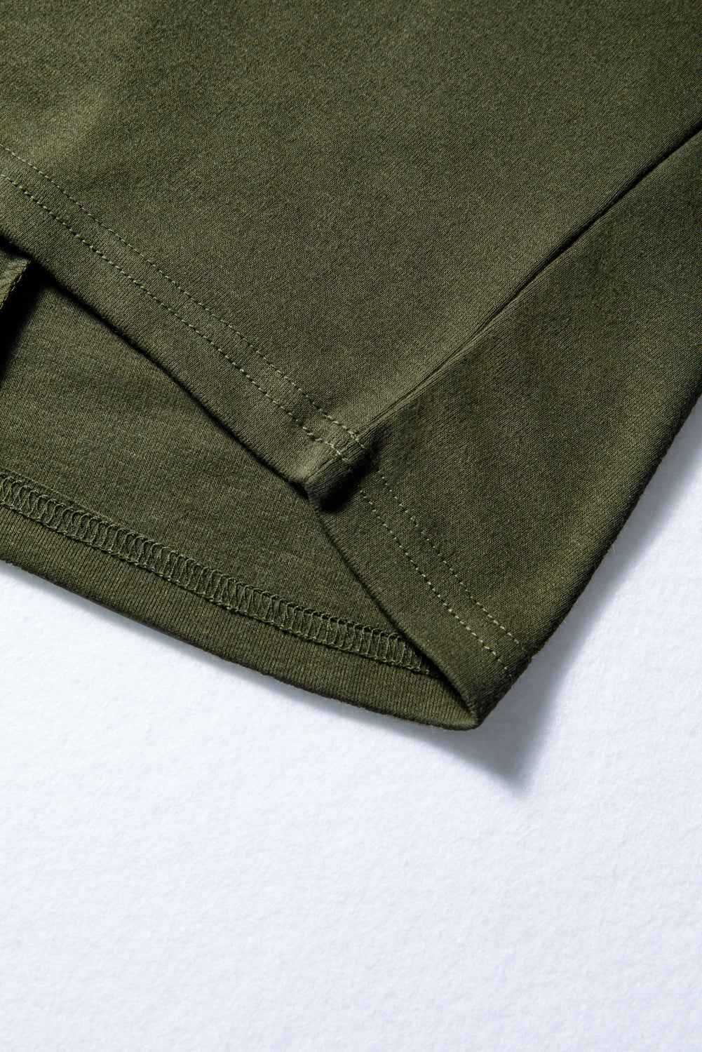 Four Leaf Clover Solid Color Extended Cuffs Long Sleeve Top