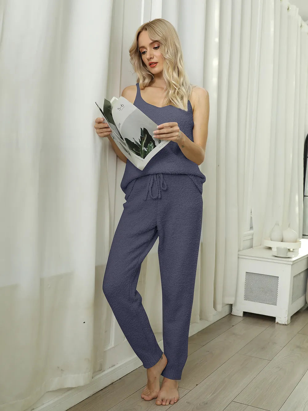 V-Neck Cami and Pants Lounge Set.