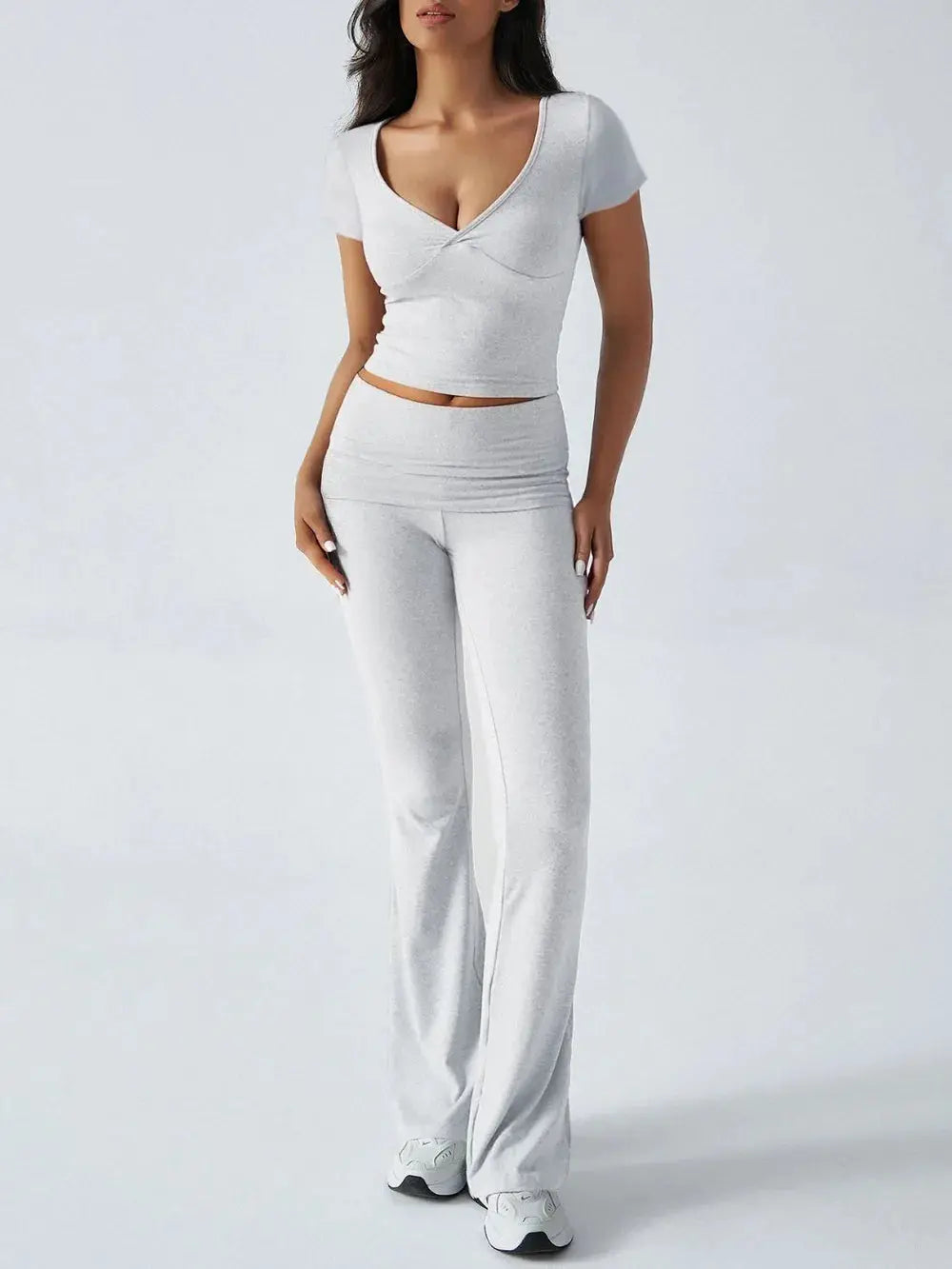 Devine Short Sleeve Top and Bootcut Legging Set.