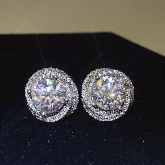 6 Carat Moissanite 925 Sterling Silver Earrings - CHIC TB