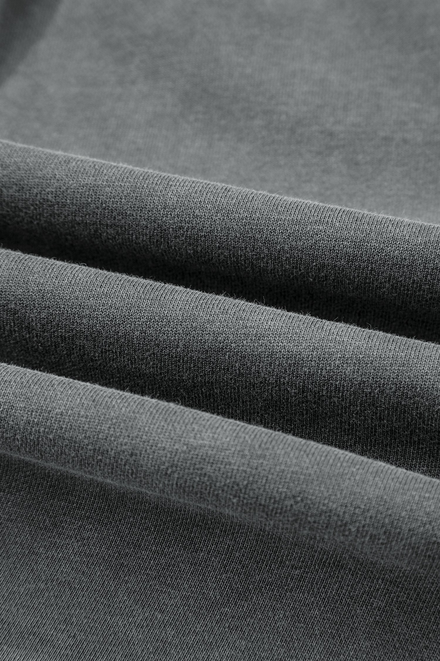 Medium Grey Mineral Wash Chest Pockets Drop Shoulder Shacket with Side Slit