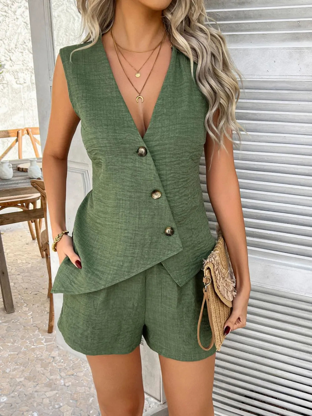 Sleeveless Top and Shorts Set - CHIC TB