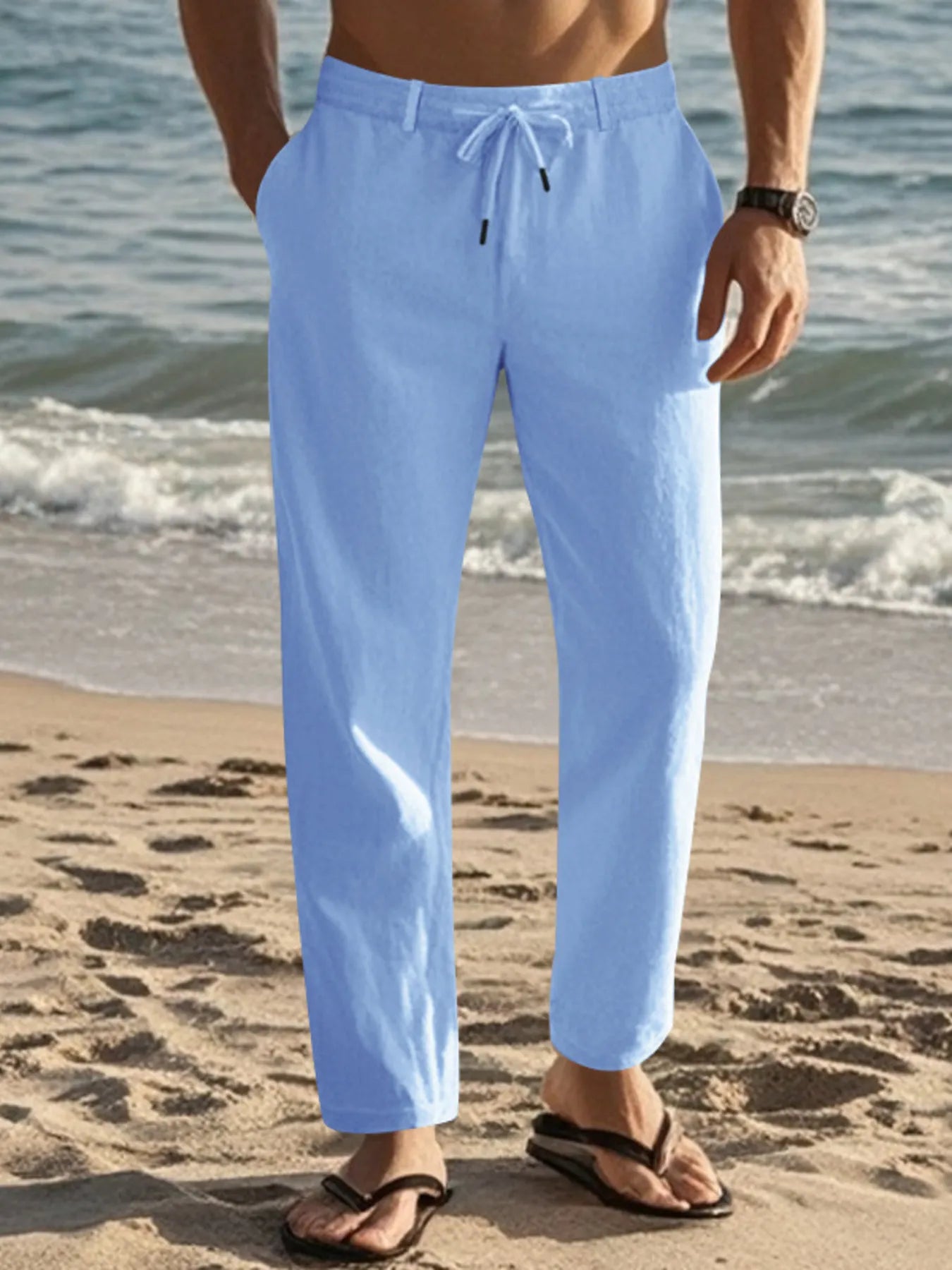Men's Full Size Casual Drawstring Pants Plus Size.