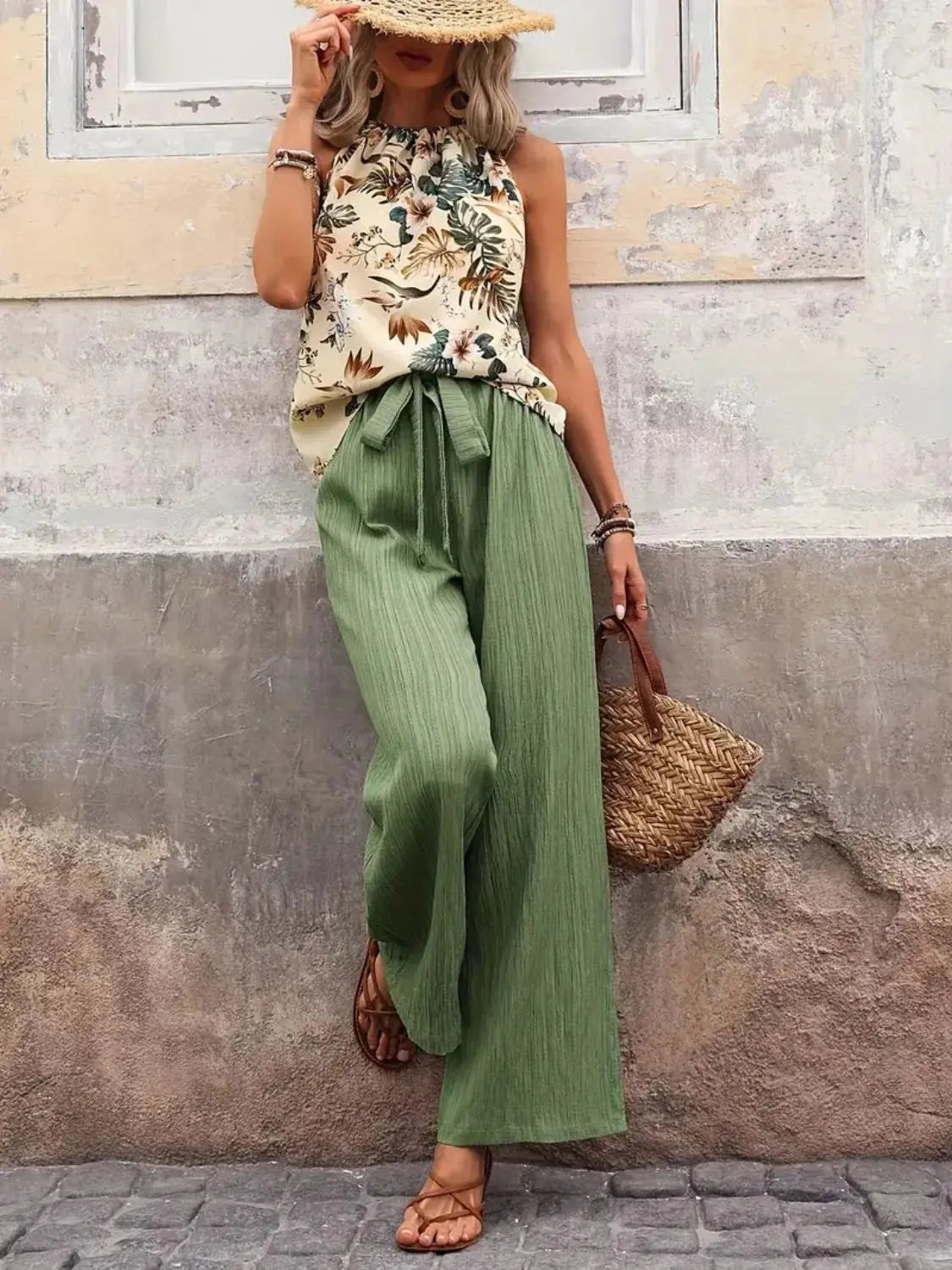 Tank Top and Wide Leg Pants Set - CHIC TB