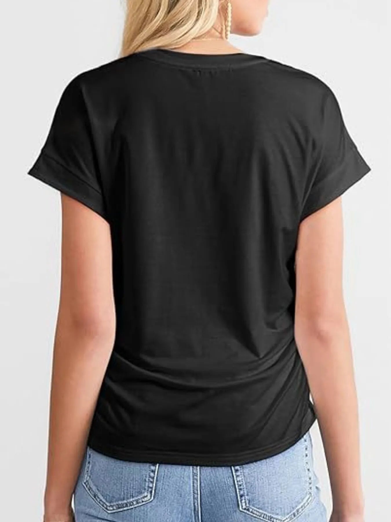 Round Neck Short Sleeve women  T-Shirt.