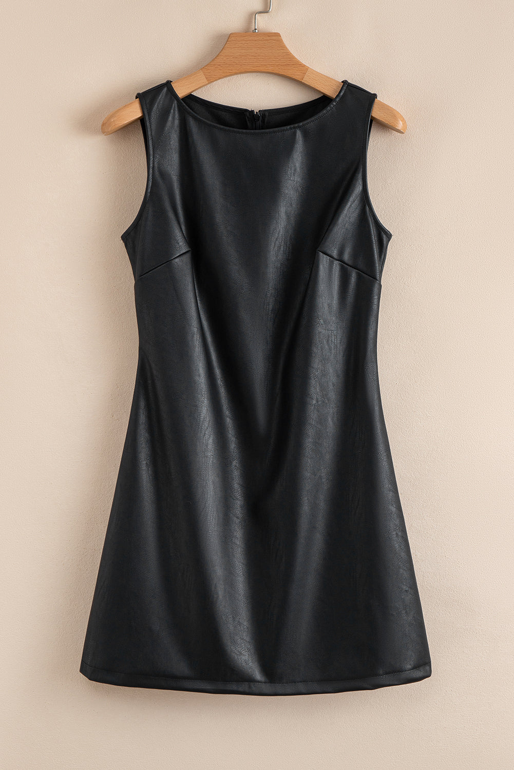 Black Vegan Leather Sleeveless Mini Dress Dear-Lover Dropshipping