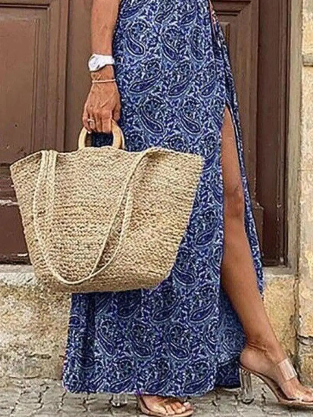 V-Neck Short Sleeve Maxi Dress Plus Size.