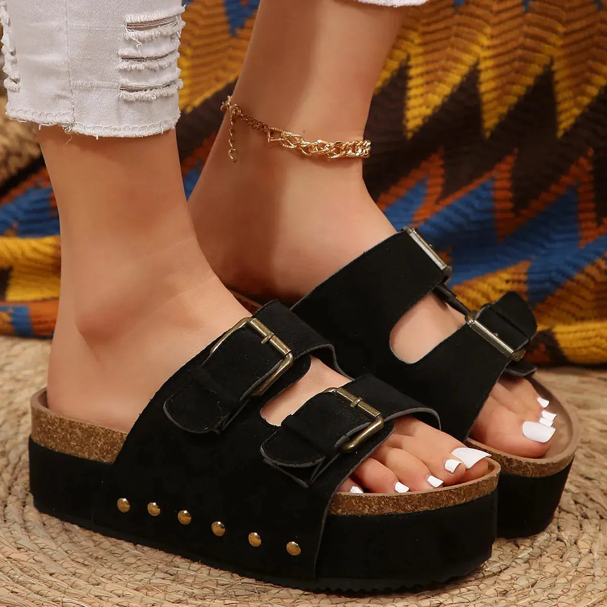 Open Toe Platform Sandals.