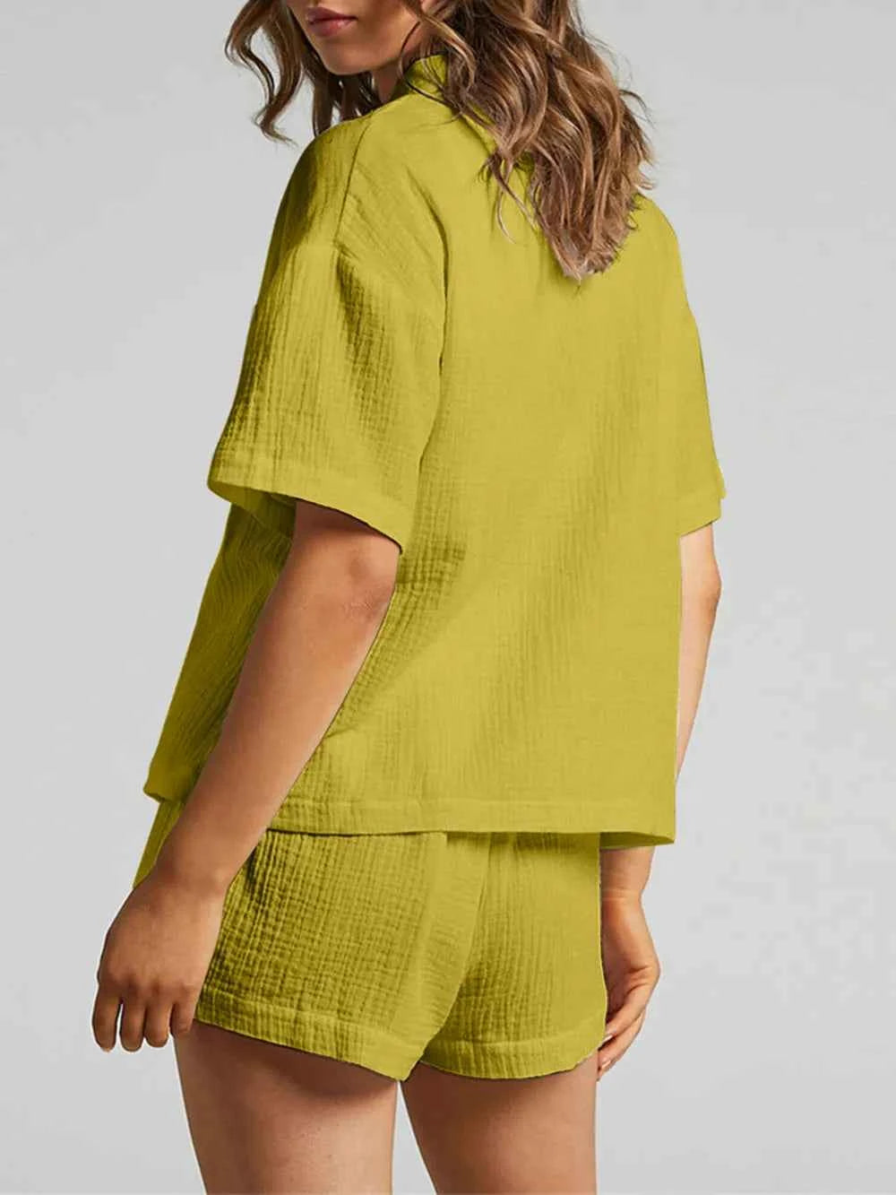 Button Up Shirt and Shorts Set