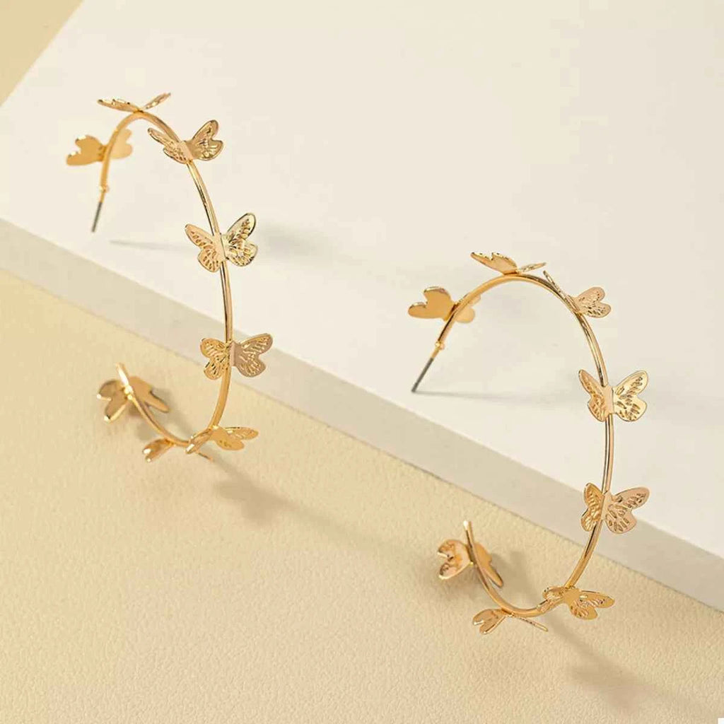 Butterfly Vine Hoop Earrings