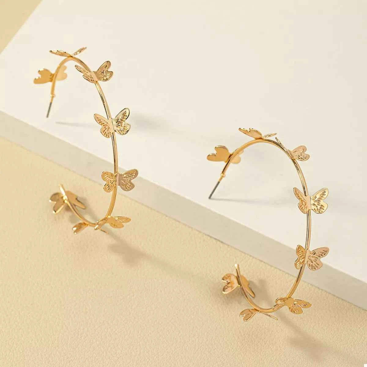 Butterfly Vine Hoop Earrings