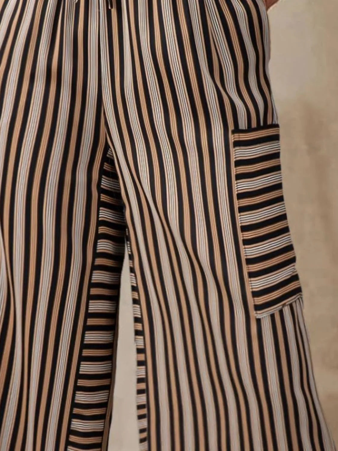 Contrast Striped Wide leg Pants.
