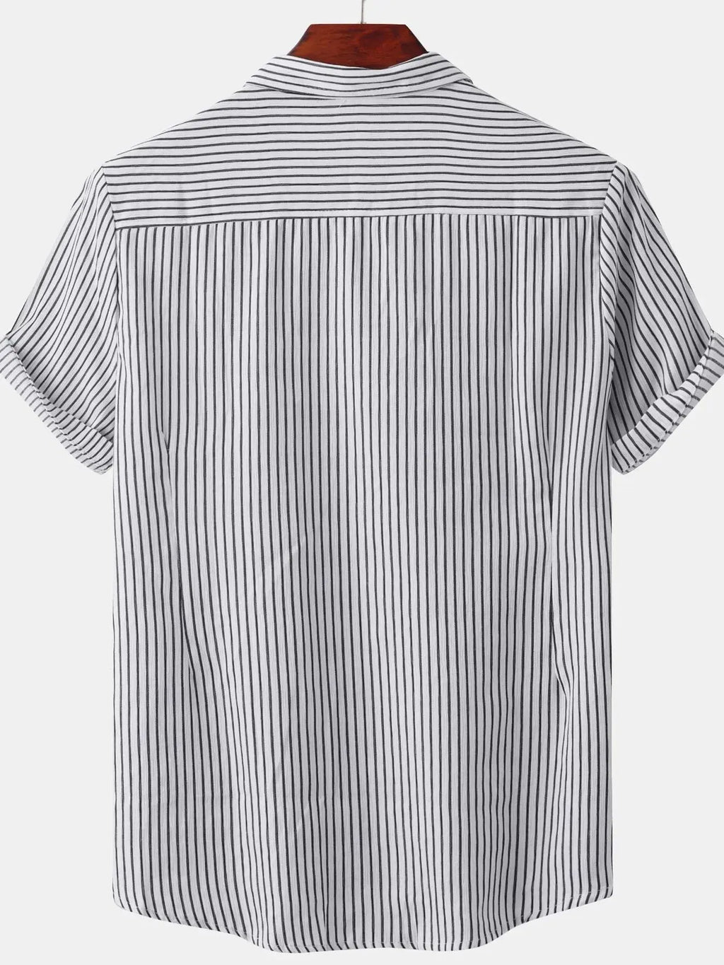 Men's Plus Size Striped Short Sleeve Button-Down Shirt.