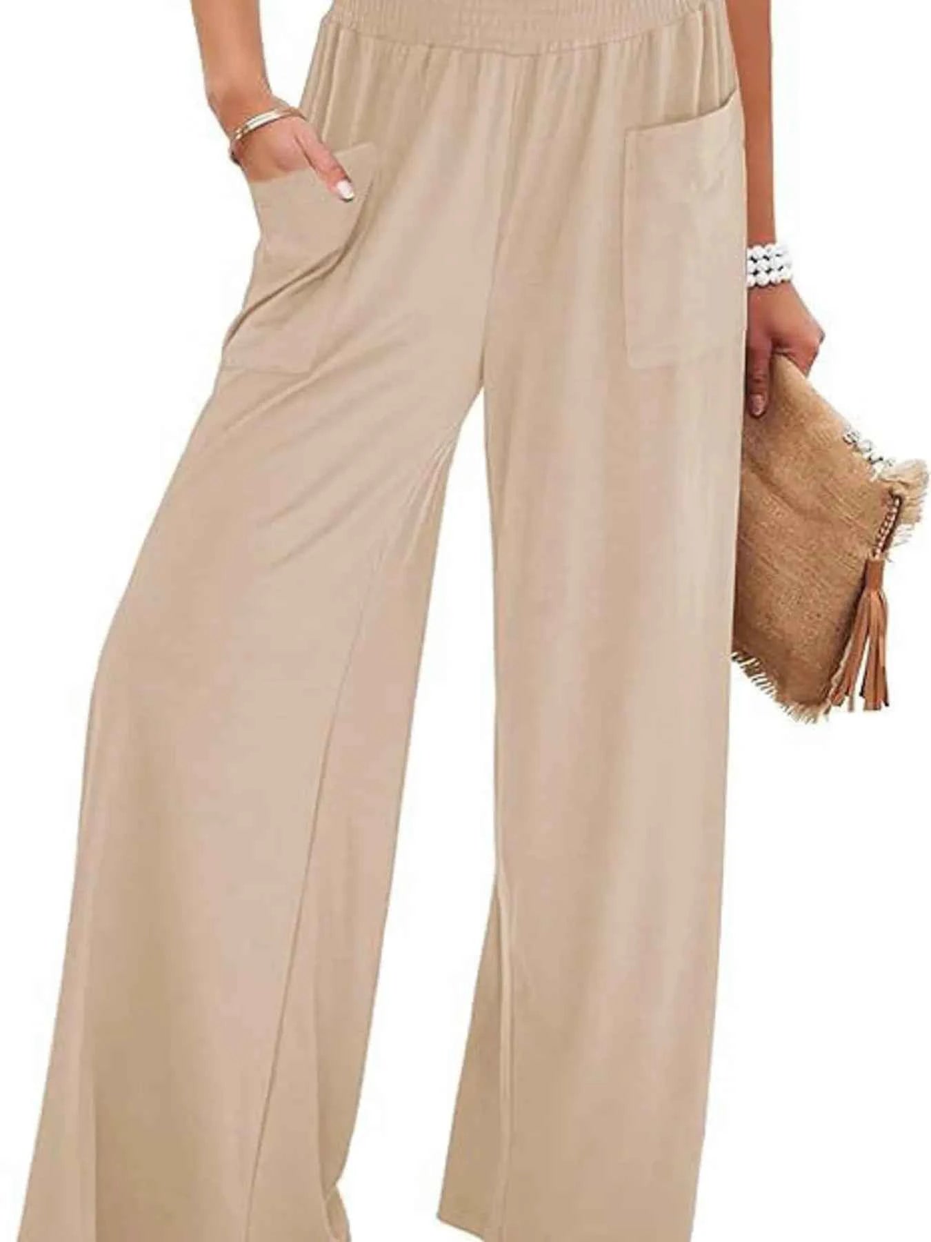 High-Waisted Wide Leg Pants with Pockets.