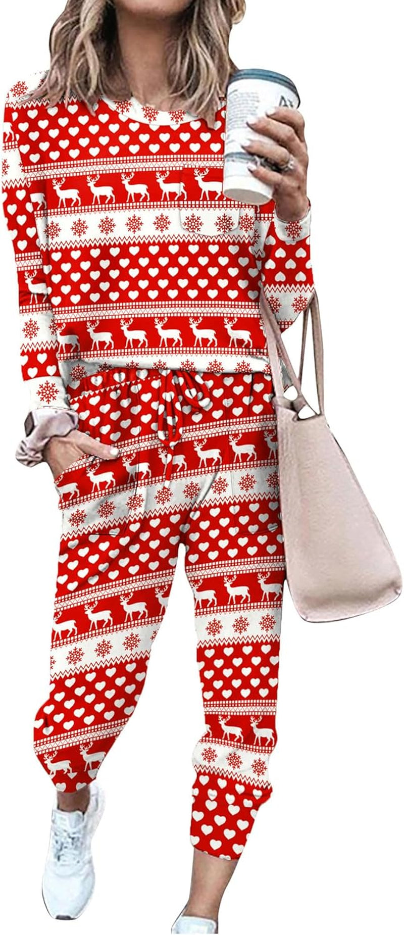 Bofell Lounge Sets for Women Two Piece Travel Outfits Sweatsuits 2 Piece Fashion 2024 Trendy Pajamas